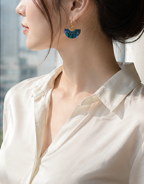 Retro Ohrhänger Fächerform – Modischer Metallschmuck für Damen | Perl.RitH