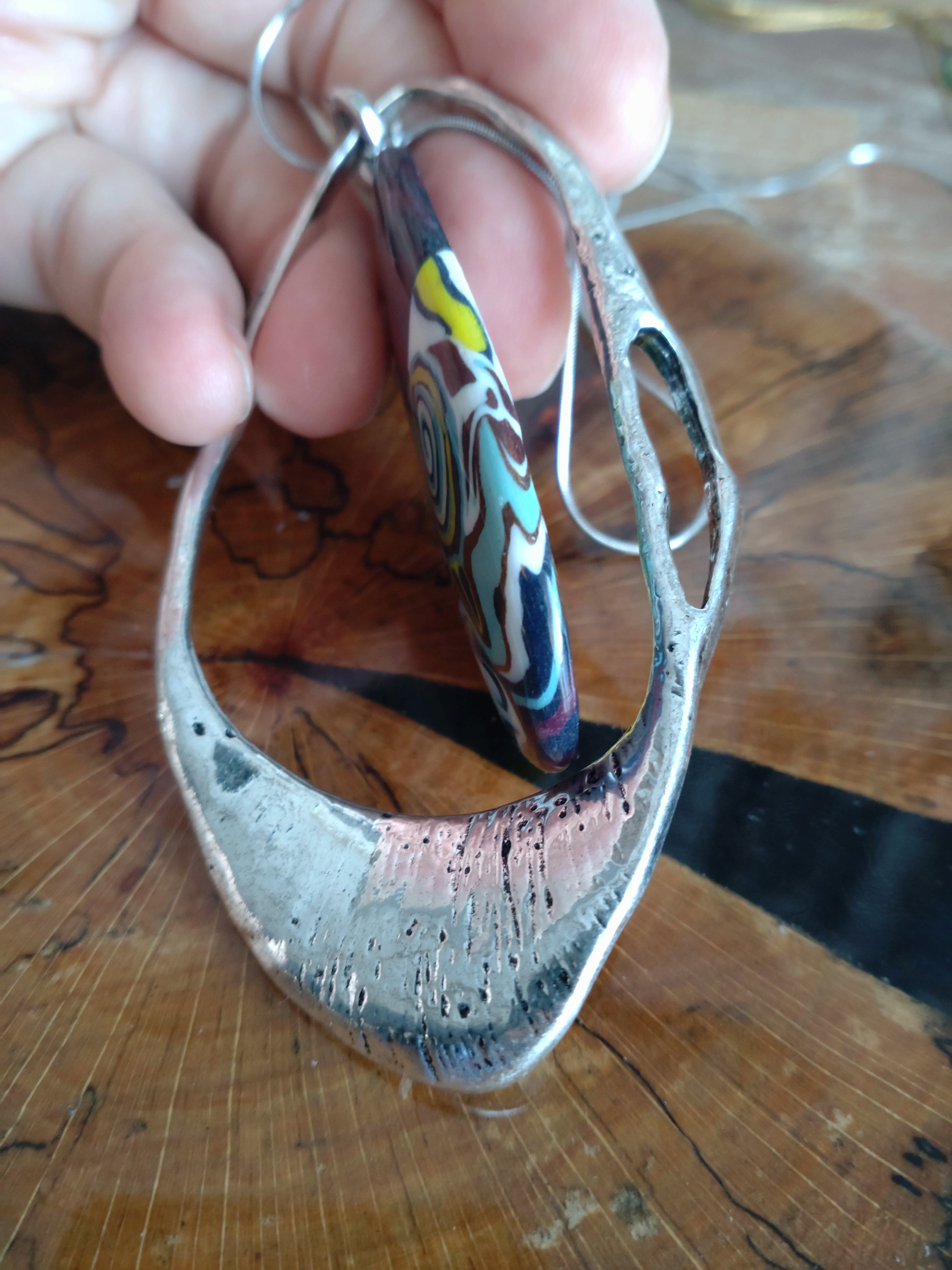 FIMO Damenanhänger mit Metallakzenten – Handgemachtes Unikat | Perl.RitH