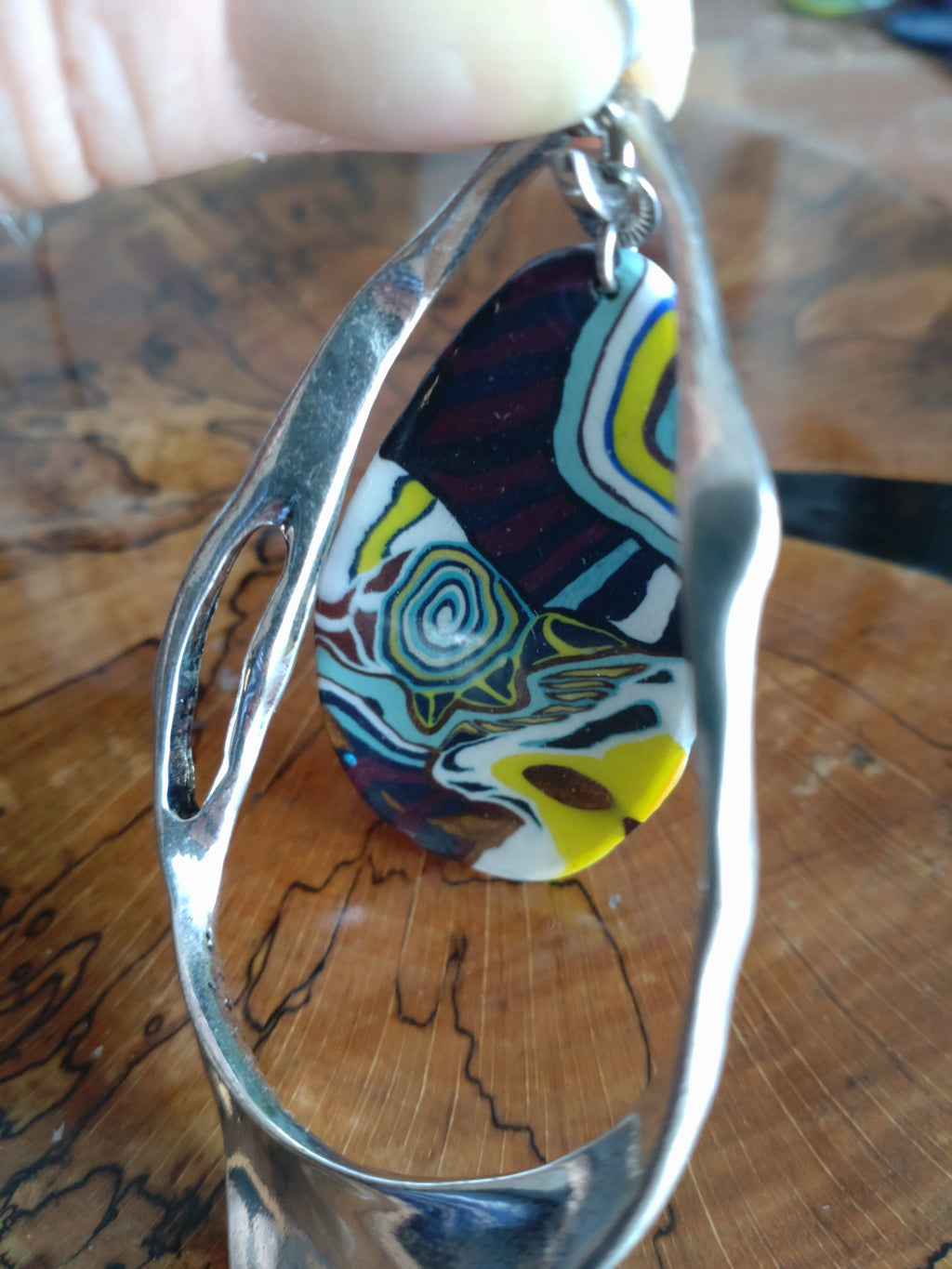 FIMO Damenanhänger mit Metallakzenten – Handgemachtes Unikat | Perl.RitH