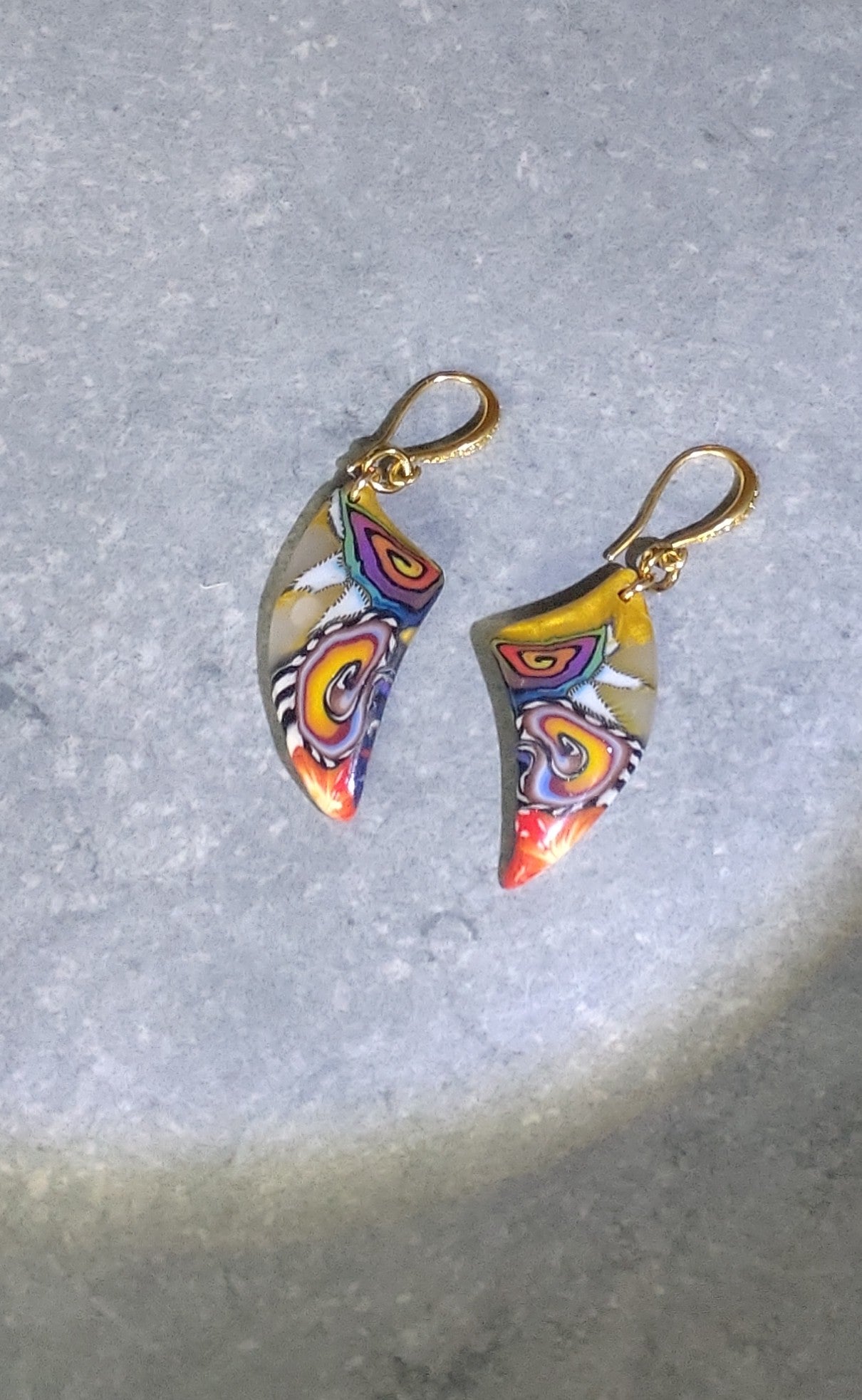 FIMO Ohrringe Abstrakte Herzform – Handgemachter Unikat Schmuck | Perl.RitH