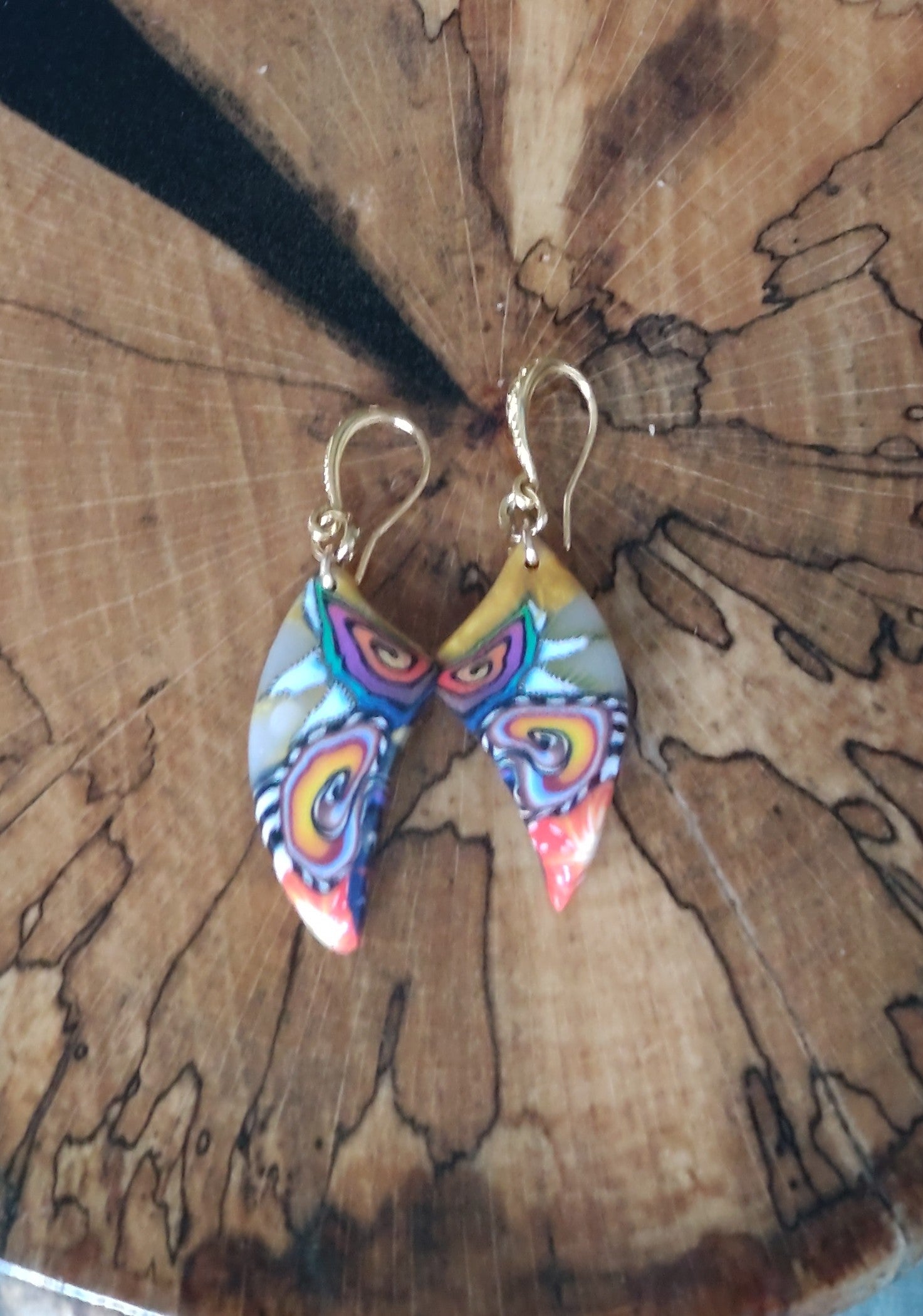 FIMO Ohrringe Abstrakte Herzform – Handgemachter Unikat Schmuck | Perl.RitH