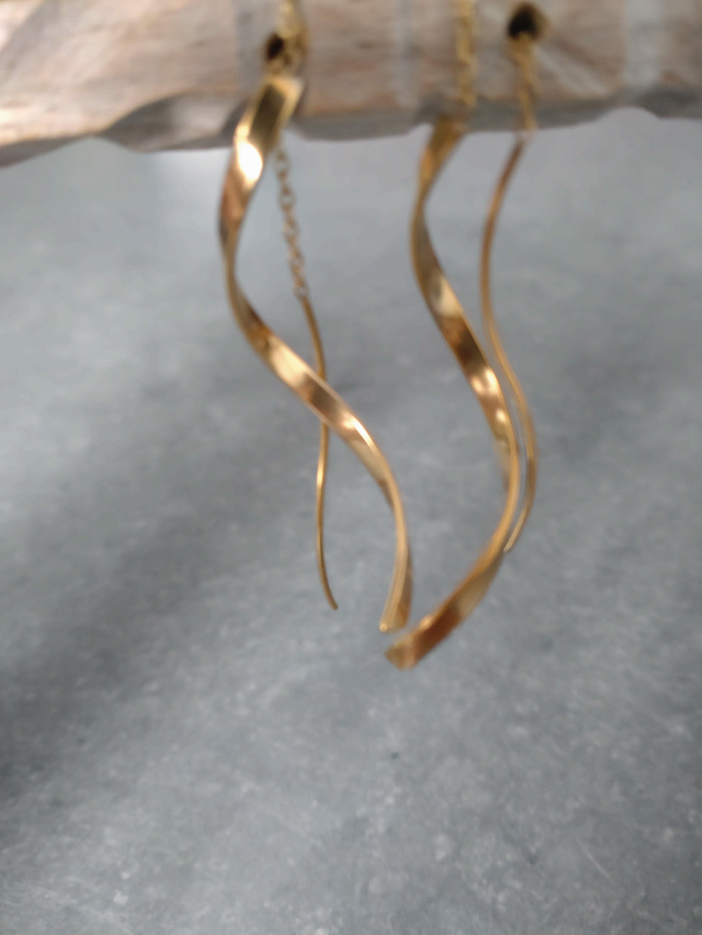 Lange Kettenohrringe Gold – Zarte Einfädler Hängeohrringe | Perl.RitH