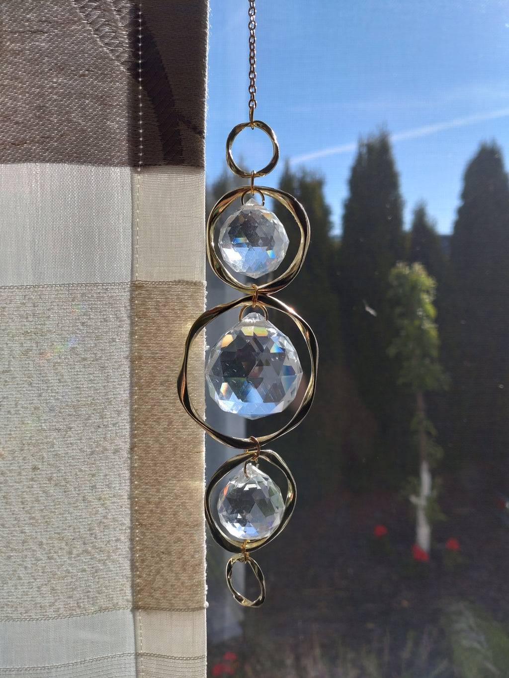 Kristall Sonnenfänger mit Regenbogen-Effekt – Fensterdeko & Gartendeko | Perl.RitH