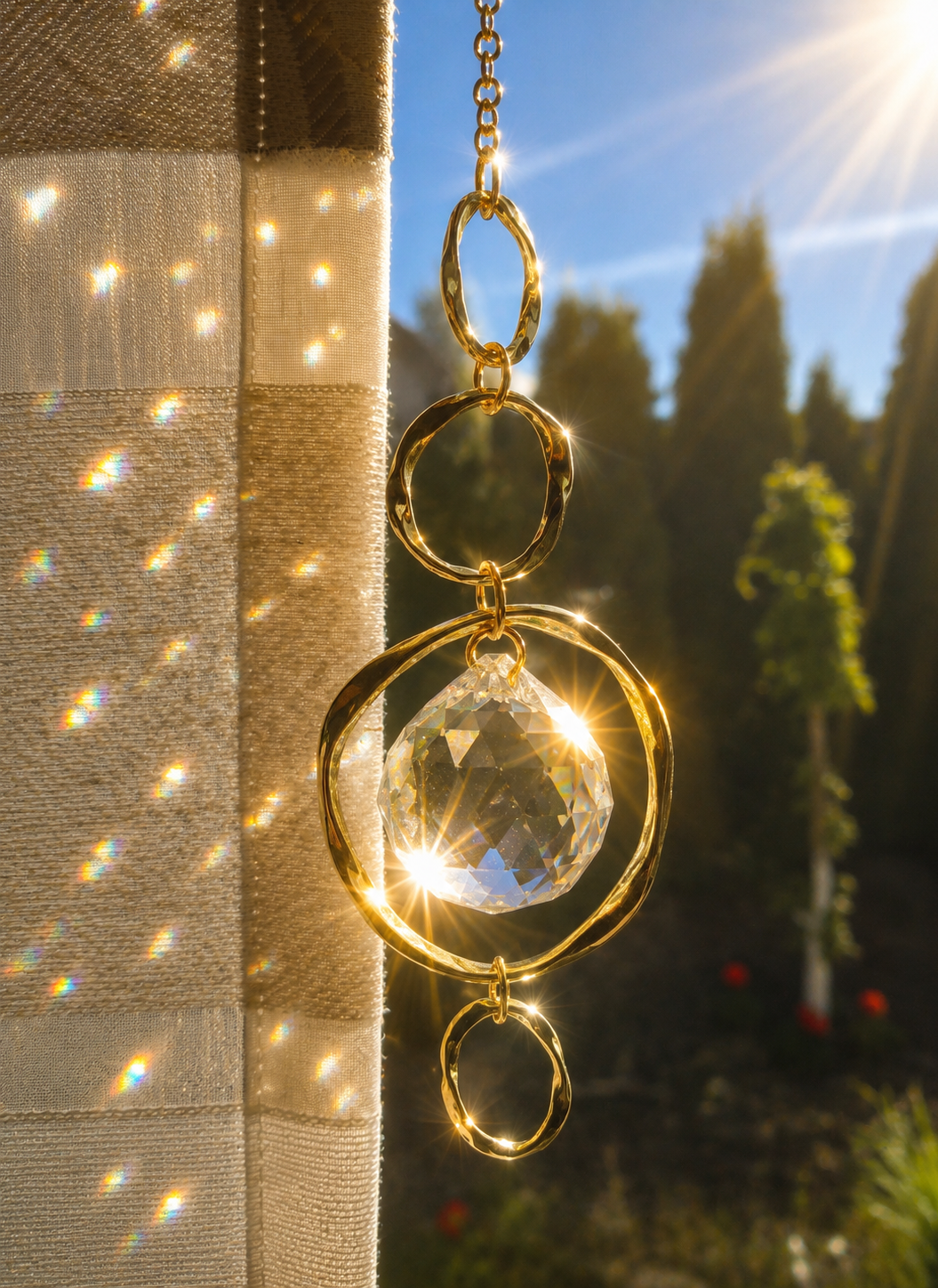 Kristall Sonnenfänger Fensterdeko – Prisma Lichtfänger Gartendeko | Perl.RitH
