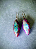 Pink Türkis Jaspis Ohrringe – Meeressediment Boho Heilstein Schmuck | Perl.RitH